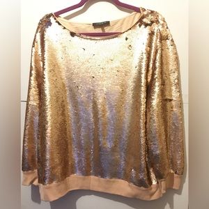 LAFAYETTE 148 NEW YORK - Rose Gold Sequined Top - Ladies - XXL - NWOT